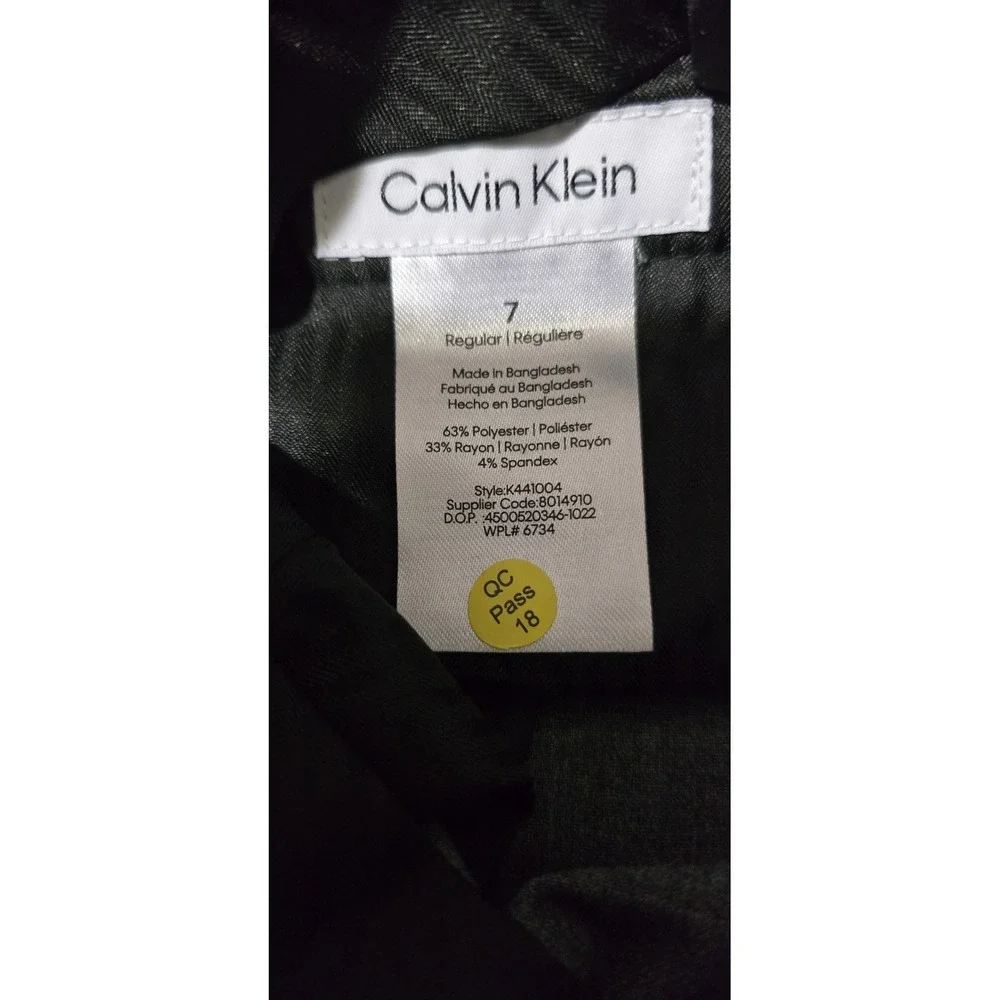 Calvin Klein Boys Slim Fit Flat Front Gray Pants ‎ Size 7 NWT